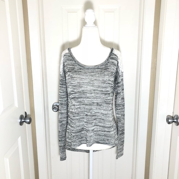 🔥 Gray Light Sweater with Lace Back - Picture 5 of 7